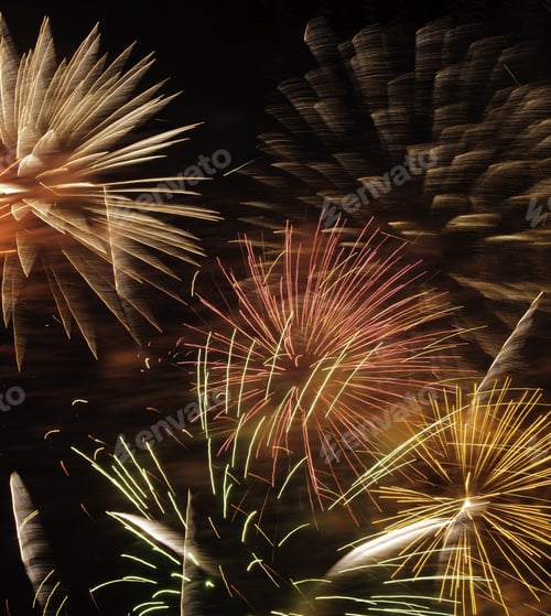 Preview: Multicolored Fireworks Finale In A Small Section Of Night Sky