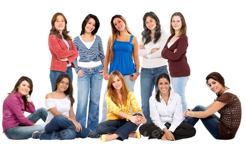 Preview: Group Of Beautiful Women Isolated Over White