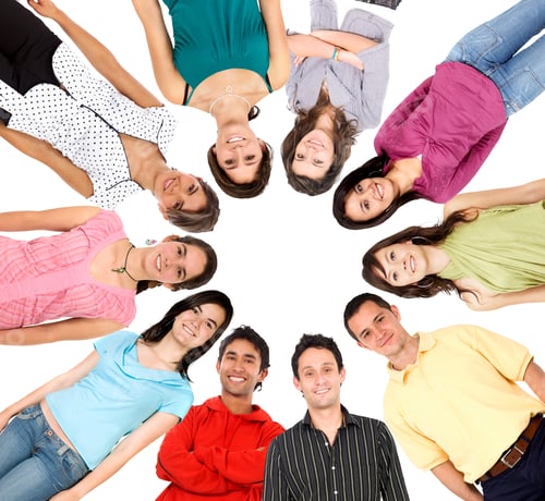 Preview: Circle Of Smiley People Isolated Over White