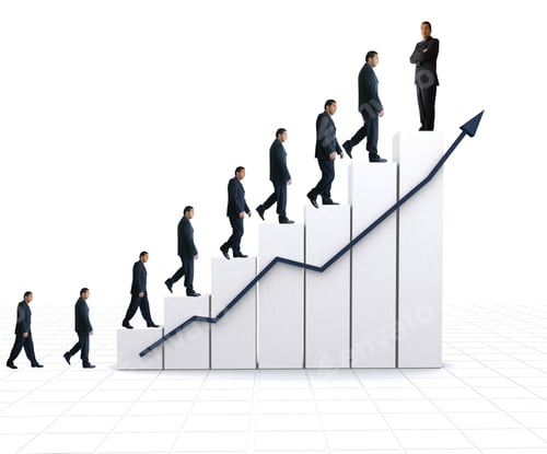 Preview: Business Statistics - White Graph Over A White Background On A Tiled Floor