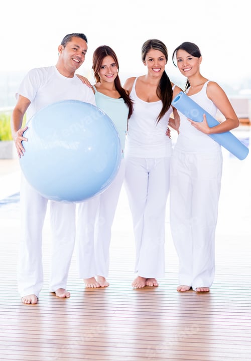 Preview: Group Of People In A Pilates Class Looking Happy