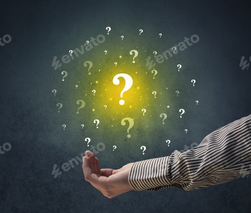 Preview: Yellow Question Marks Hovering Over Young Hand