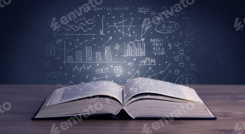 Preview: Hand-Drawn Financial Plans And Charts Coming Out Of An Open Book
