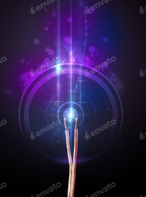 Vista previa: Primer plano de un cable eléctrico brillante