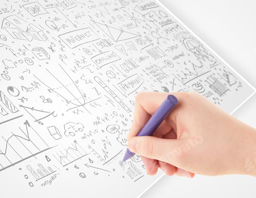 Preview: Human Hand Sketching Multiple Ideas On A Paper