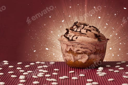 Preview: Sparkling Tasteful Home Made Sugar Cake With Coloful Background