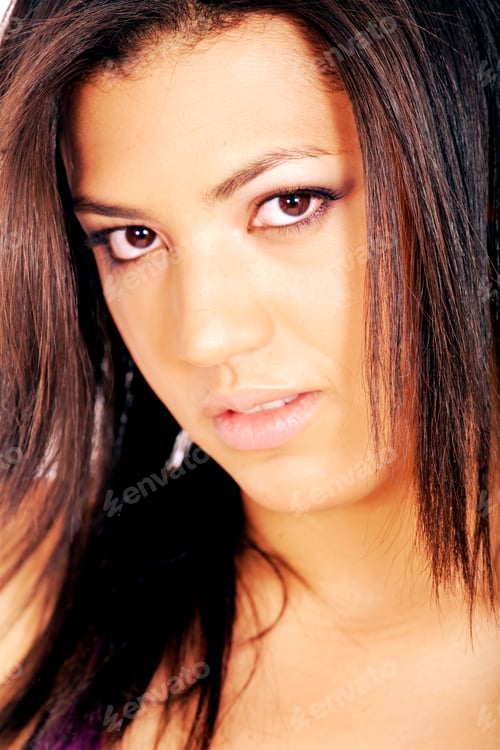 Preview: African American Fashion Girl Portrait With A Serious Look