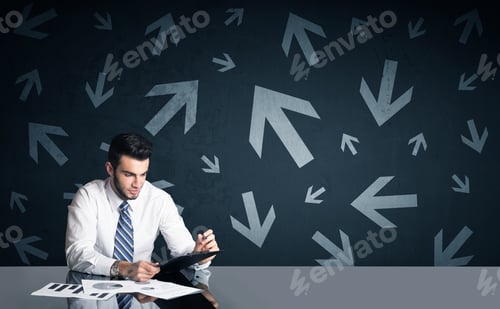 Preview: Successful Businessman With Arrows In Background