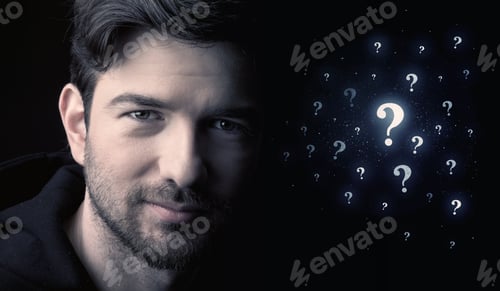 Preview: Businessman With Many Question Mark Near Him