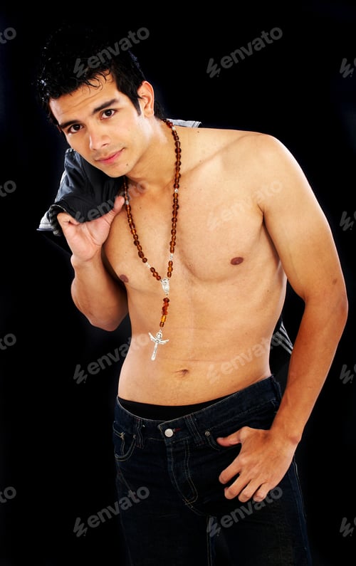 Preview: Fashion Male Portrait Over A Black Background