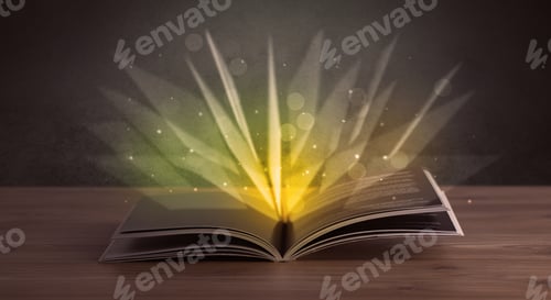 Preview: Yellow Lights Spreading From An Open Book