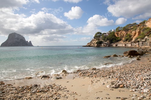Preview: Cala Hort Cove Beach With Vedra Island, Ibiza, Spain
