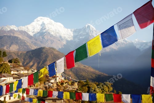 Preview: Spectacular View Of Grand Snow Capped Summits Of The Himalayan Mountain Range Rising Above In