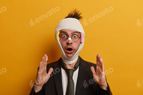 Preview: Shocked Impressed Young Man Stares With Great Wonder, Gestures Actively, Tells What Happened With