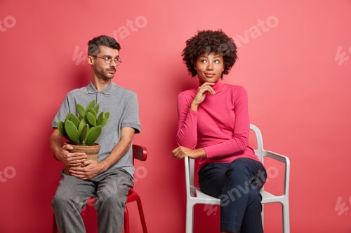 Preview: Thoughtful Afro American Woman Considers About Something And Has Thoughtful Expression Poses On