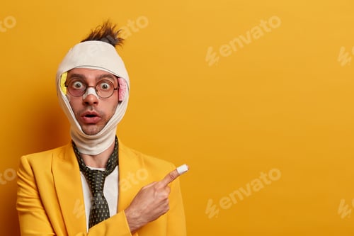 Preview: Stunned Emotional Young European Guy Had Serious Accident, Has Shiner Under Eye, Wears Bandage