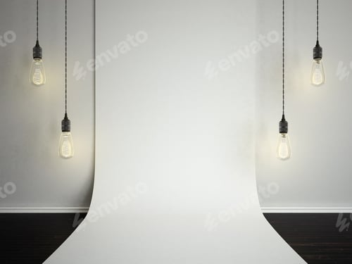Preview: Blank Folded White Wall. Template Mock Up3D Illustration For Adding Your Design