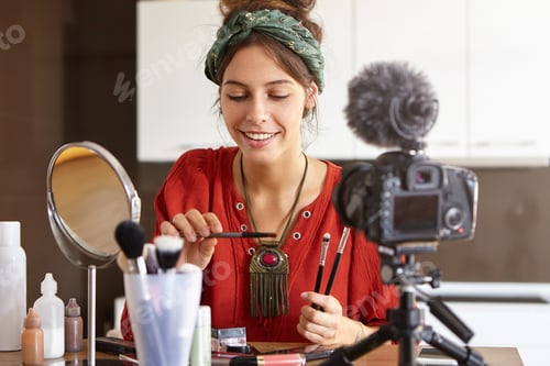 Preview: Gorgeous Female Does Make Up, Sits In Front Of Camera, Has Online Translation On Website, Shared