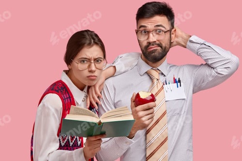 Preview: Dissatisfied Groupmates Cram Information From Handbook, Eat Fresh Apple, Look In Displeasure, Wear