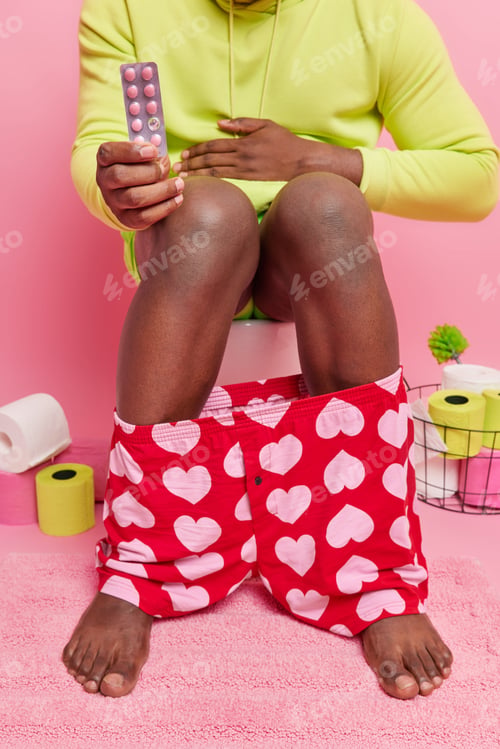Preview: Unknown Dark Skinned Man Suffers From Abdominal Pain And Cramps Has Food Posoning Or Digestion