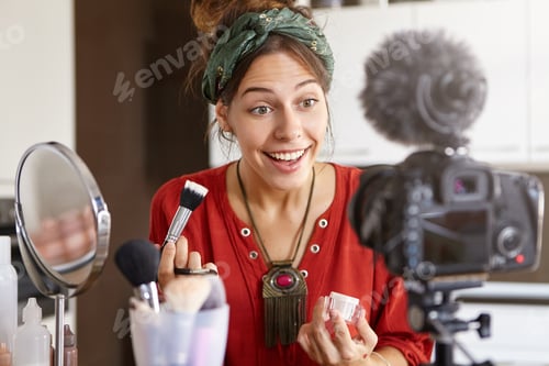 Preview: People, Lifestyle, Occupation, Business And Hobby Concept. Trendy Looking Young Female Fashion