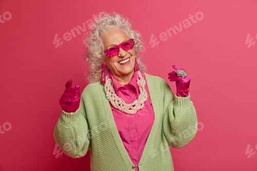 Preview: Carefree Beautiful Grandmother Has Fun And Dances, Moves With Rthythm Of Music, Remembers Her
