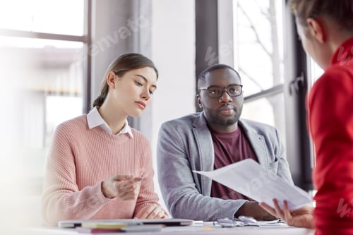 Preview: Multiethnic Business Partners Meet Together To Sign Relationship Contract, Discuss Main Terms And