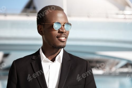 Preview: People, Lifestyle, Business, Career And Success. Portrait Of Handsome Successful Young Afro