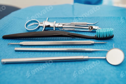 Preview: Stomatology Health Care. Image Of Dental Tools In Dental Clinic