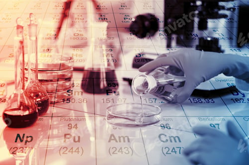 Preview: Science, Chemistry, Technology, Biology And People Concept - Young Female Scientist Mixing Reagents