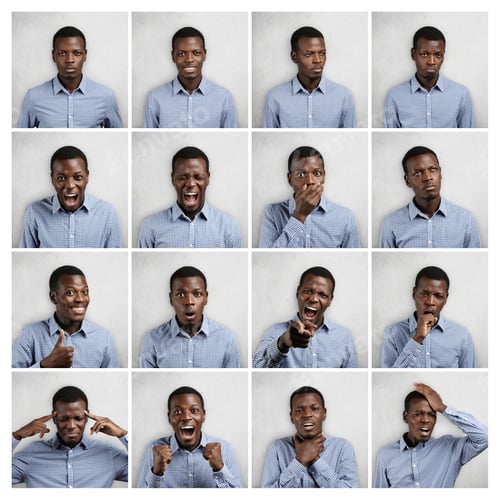 Preview: Man Expressing Various Emotions and Facial Expressions