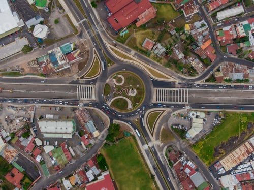 Preview: Beautiful Aerial View Of The Roads In The Roundabout In San Jose Costa Rica
