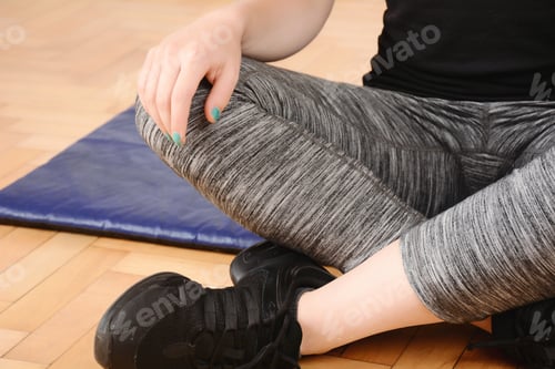 Preview: Close Up View Of Woman Doing Exercise Indoors. Sport Concept