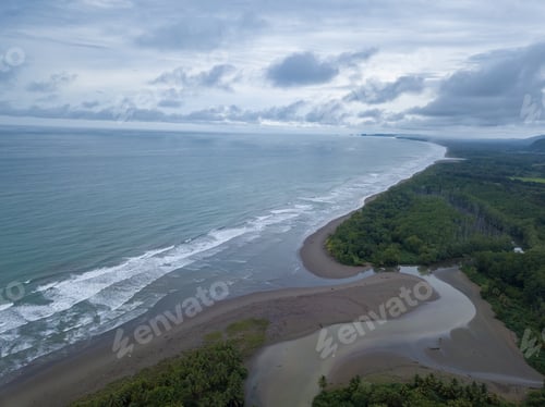 Preview: Beautiful Aerial View Of Dominical Beach In Costa Rica