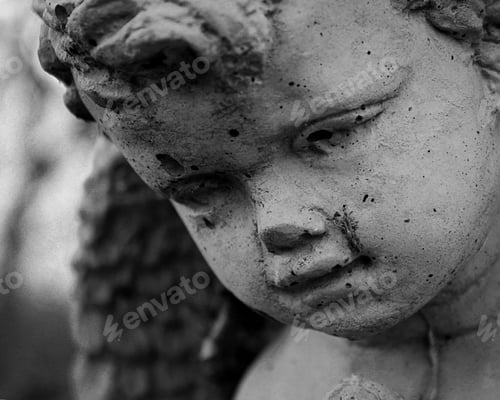 Preview: Stone Statue Of An Angel Found In A Cemetery.