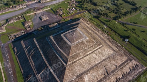Preview: Beautiful Aerial View Of The Mexican Pyramids Of Teotihuacan Sun And Moon