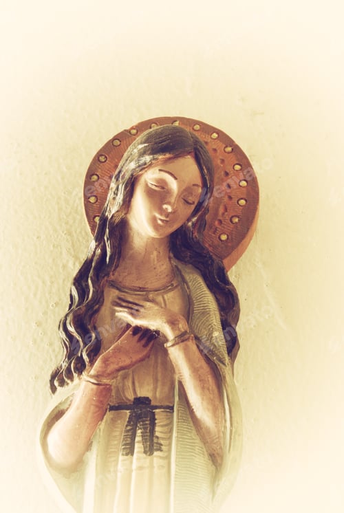 Preview: Photograph Of Virgin Mary Ceramic Figure
