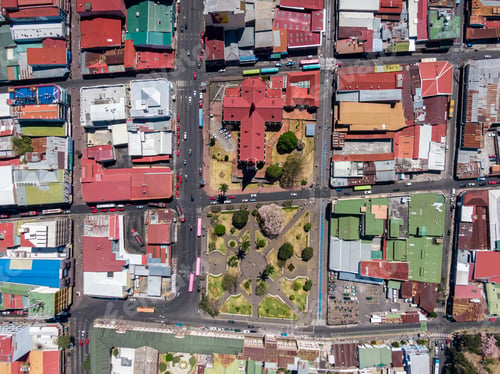 Preview: Beautiful Aerial View Of The Main Church In San Jose Costa Rica, La Merced And The Cathedral