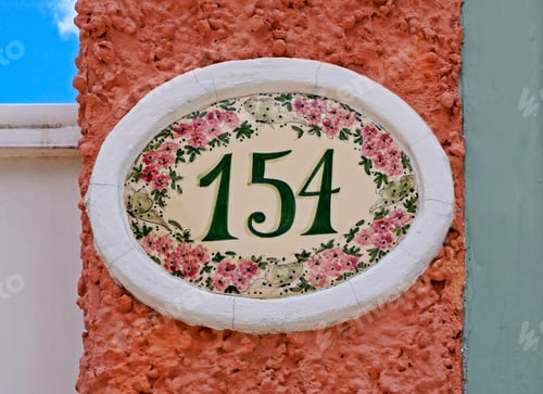 Preview: Street Sign Number 154 On A Textured Wall