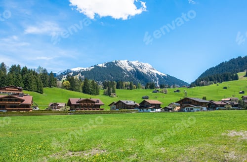 Preview: Houses In The Valleys Of Switzerland.