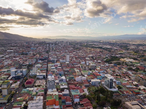 Preview: Beautiful Aerial View Of A Sunset In The City Of San Jose Costa Rica