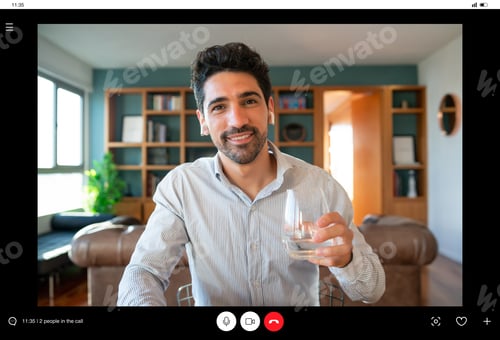 Preview: Business Man On A Work Video Call From Home.