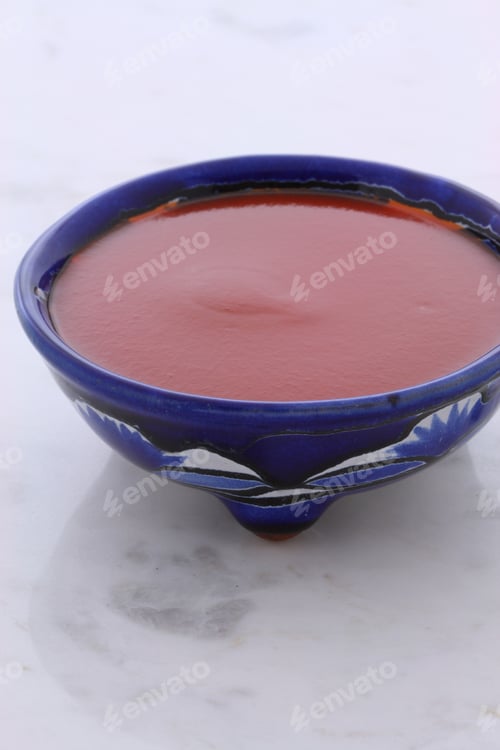 Preview: Artisan Mexican Hot Salsa In Vintage Talavera Bowl, With A Delicious Fresh Hot Flavor, On Vintage