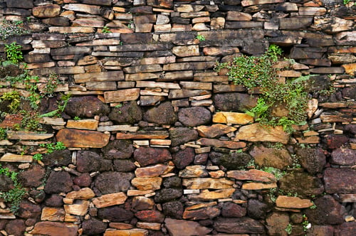 Preview: Old Stone Wall With Plants, Ouro Preto, Brazil