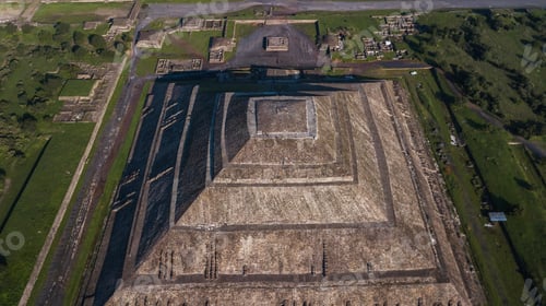 Preview: Beautiful Aerial View Of The Mexican Pyramids Of Teotihuacan Sun And Moon