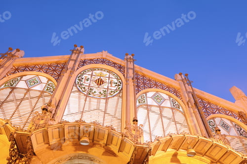 Preview: Facade Of The Central Market In The City Of Valencia, Spain.