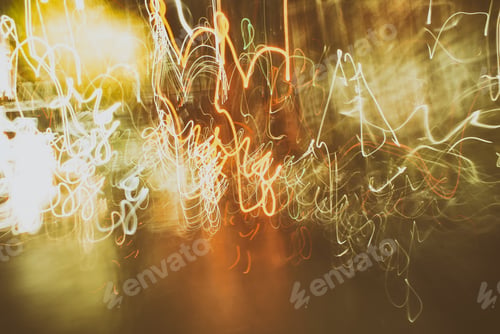 Preview: Photograph Of Some Blurred Lights On A Night Urban Scene