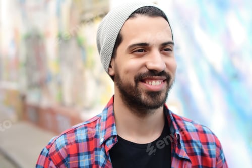 Preview: Portrait Of Young Latin Man. Urban Scene.