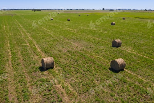 Preview: Grass Bale, Grass Storage In La Pampa Countryside, Patagonia,Argentina.