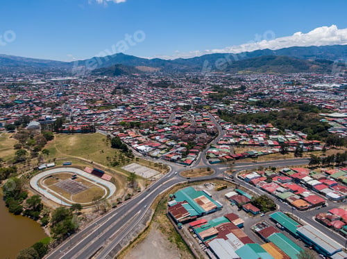 Preview: Beautiful Aerial View Of The Empty Streets Of San Jose Costa Rica